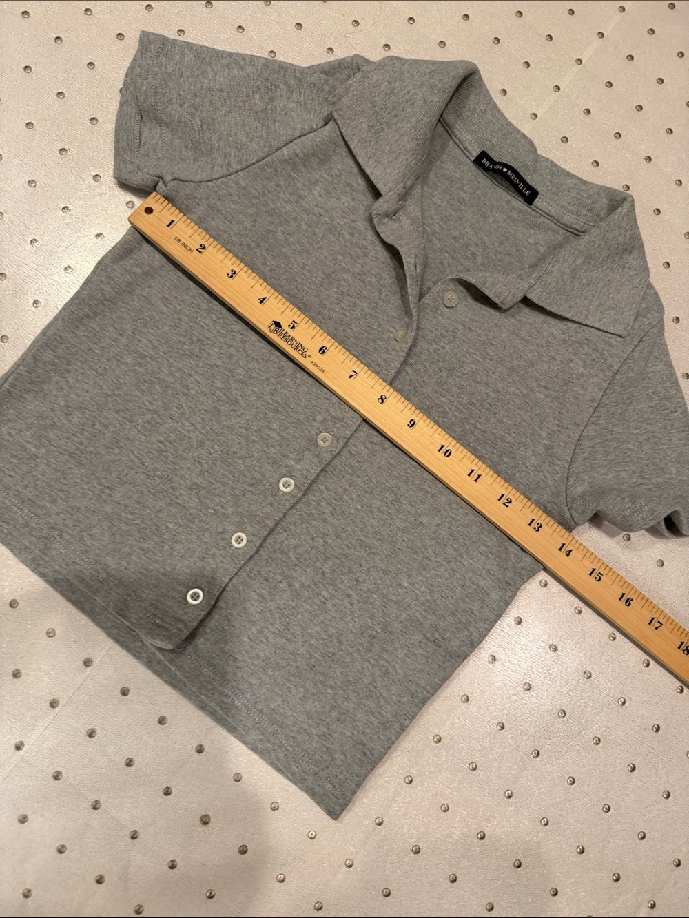 Brandy Melville Grey Short Sleeve Button Collar Top one size - Picture 6 of 6
